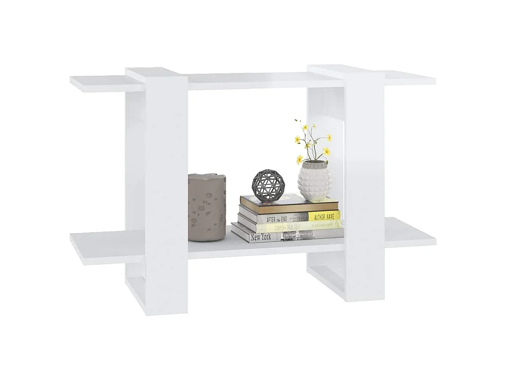 Bibliothèque/Séparateur de pièce Blanc brillant 80x30x51 cm