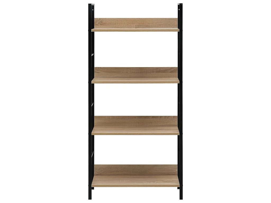 Bibliothèque à 4 niveaux chêne 60x27,6x124,5 cm bois ingénierie
