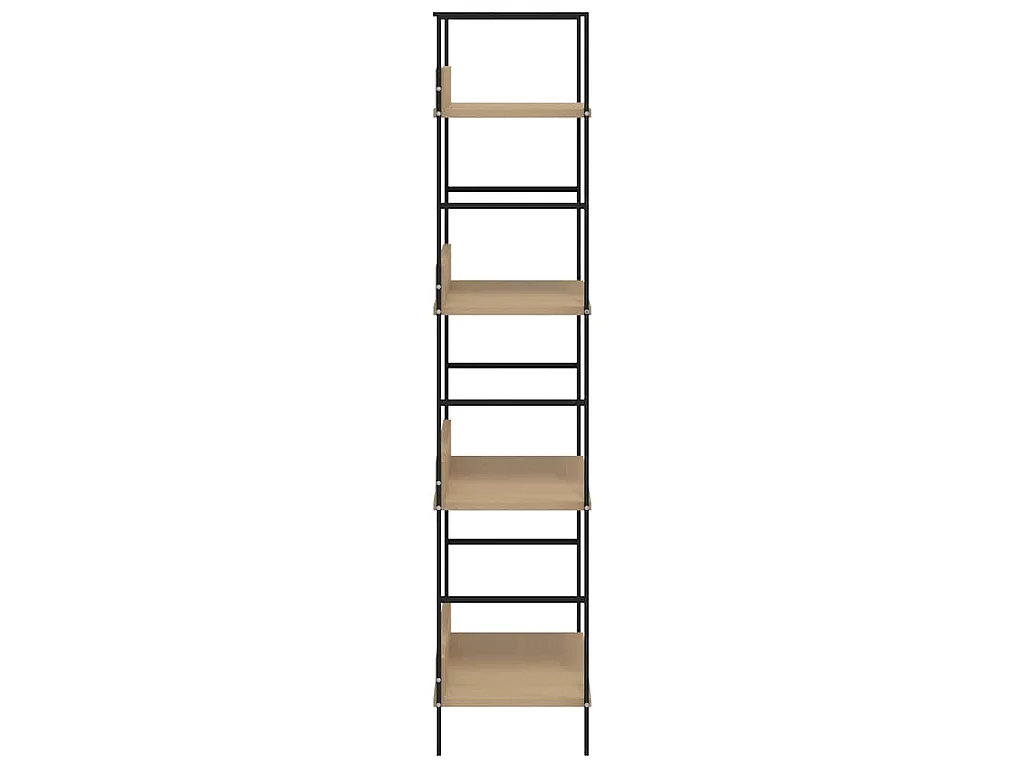 Bibliothèque à 4 niveaux chêne 60x27,6x124,5 cm bois ingénierie