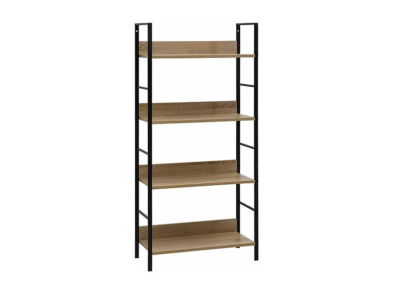 Bibliothèque à 4 niveaux chêne 60x27,6x124,5 cm bois ingénierie