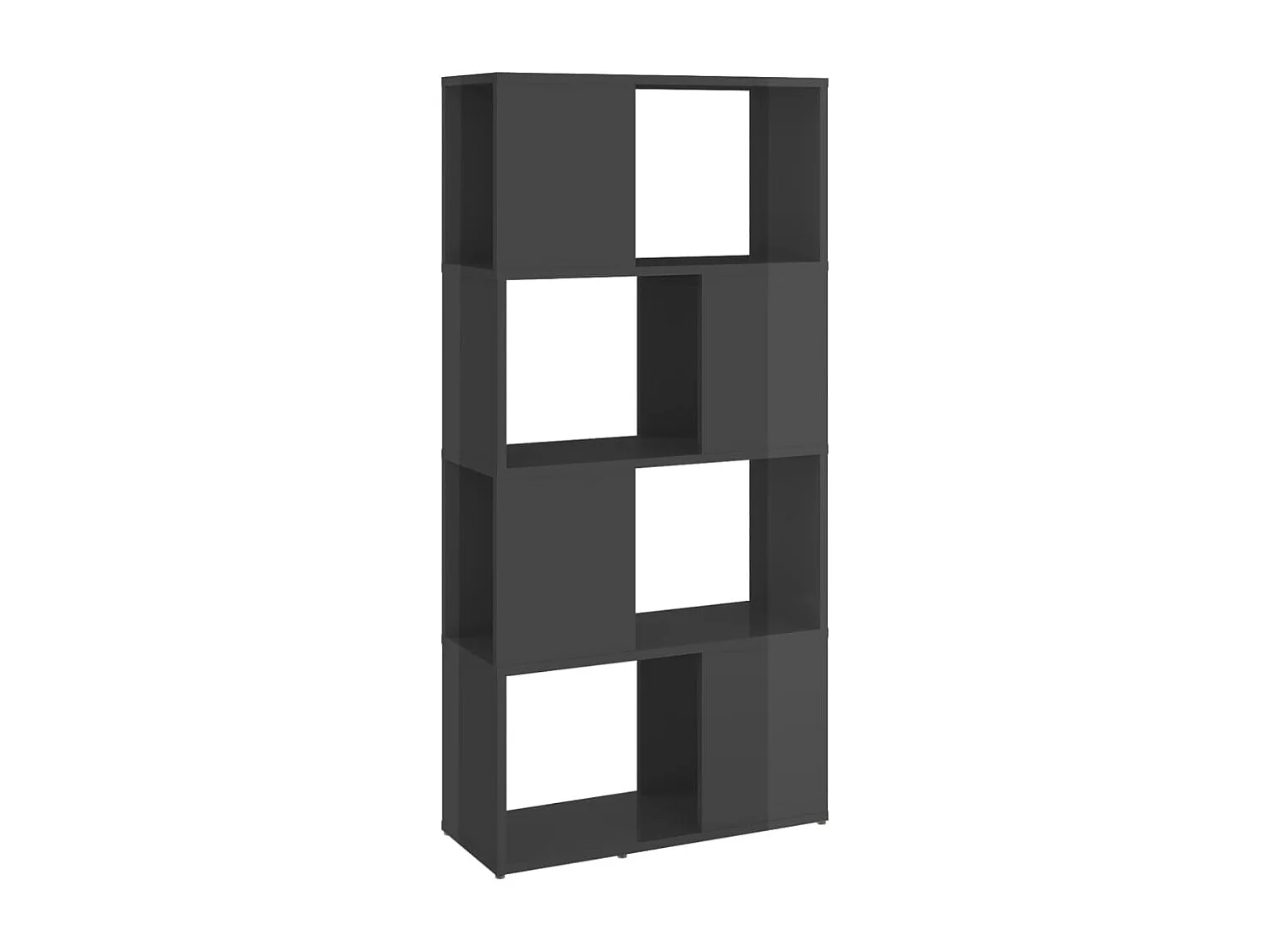 Bibliothèque/Séparateur de pièce Gris brillant Bois ingénierie