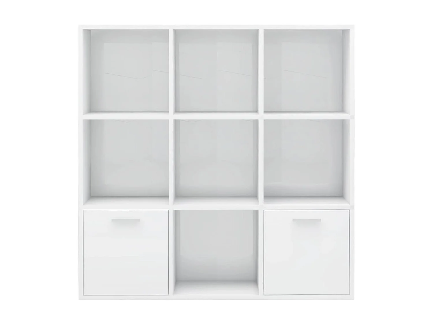 Libreria Bianco Lucido 98x30x98 cm in Legno Multistrato