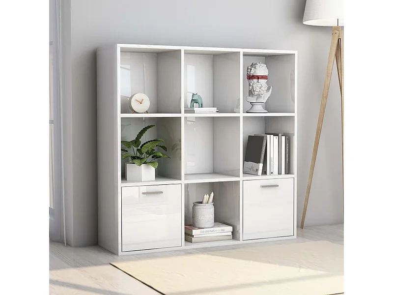 Bibliothèque Blanc brillant 98x30x98 cm Bois d’ingénierie