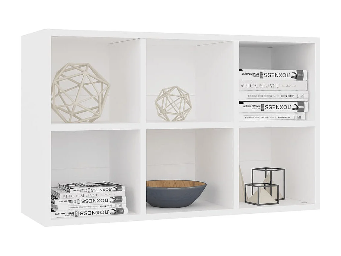 Boekenkast/dressoir 66x30x98 cm bewerkt hout wit