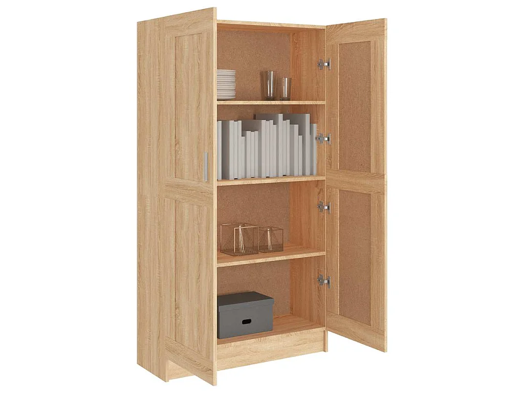 Boekenkast 82,5x30,5x150 cm bewerkt hout sonoma eikenkleurig