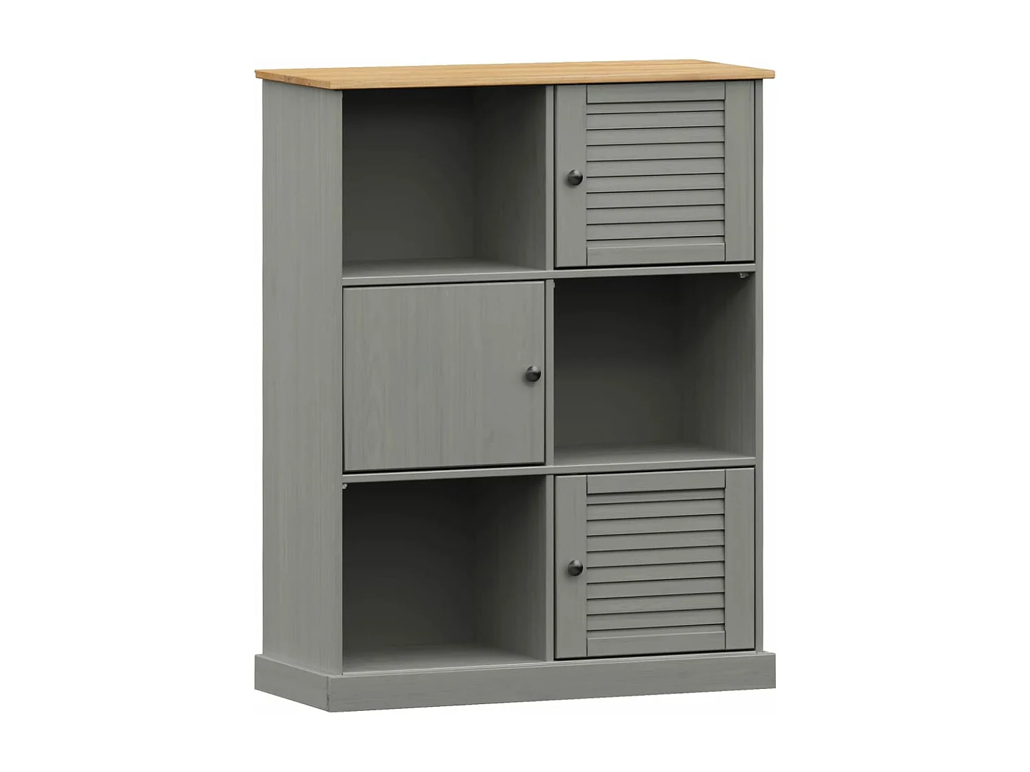 Bibliothèque VIGO gris 90x35x114,5 cm bois massif de pin