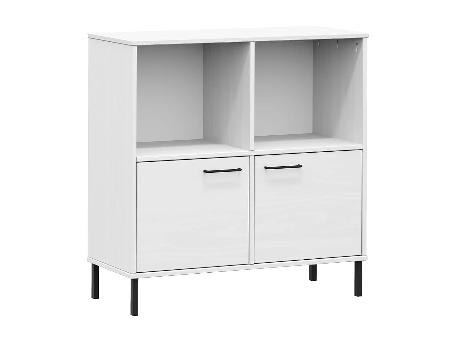 Estante c/ pernas metal 90x35x90,5cm madeira maciça OSLO branco