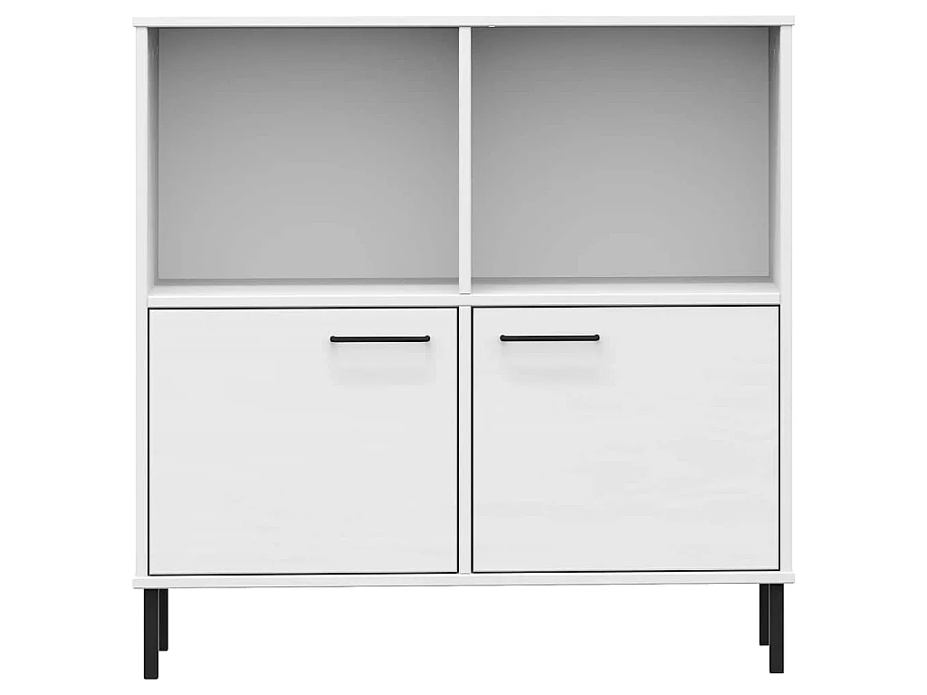 Bibliothèque avec pieds en métal Blanc 90x35x90,5 cm Bois OSLO