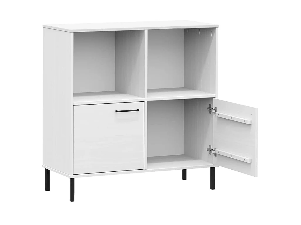 Bibliothèque avec pieds en métal Blanc 90x35x90,5 cm Bois OSLO