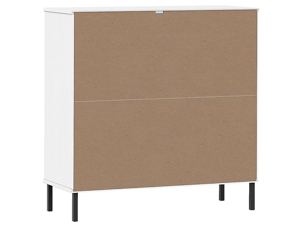 Bibliothèque avec pieds en métal Blanc 90x35x90,5 cm Bois OSLO