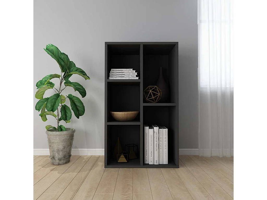 Bücherregal/Sideboard Schwarz 50x25x80 cm Holzwerkstoff