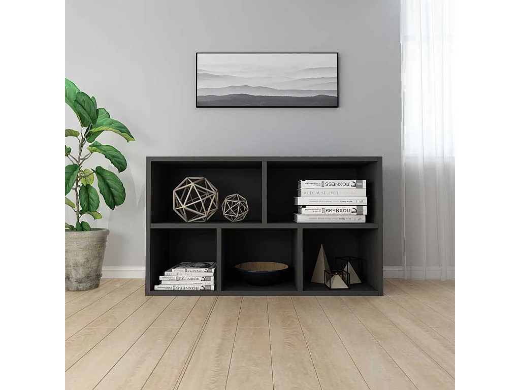 Bücherregal/Sideboard Schwarz 50x25x80 cm Holzwerkstoff
