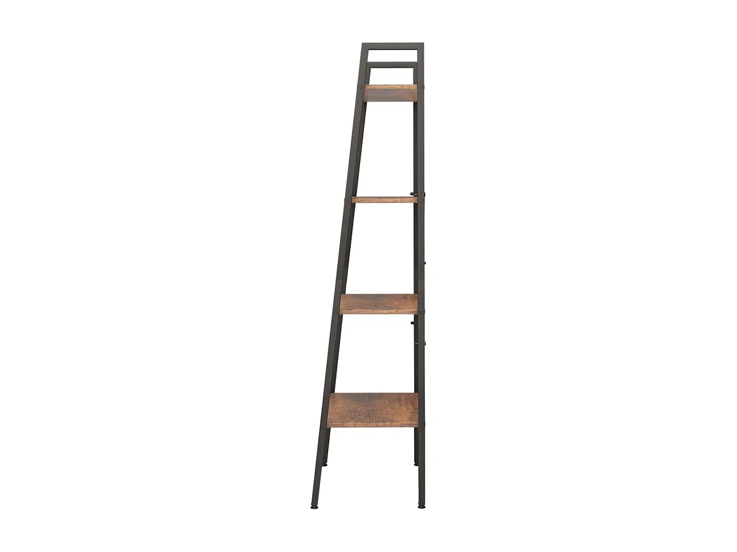 Scaffale Autoportante 4 Ripiani Marrone Scuro Nero 56x35x140 cm