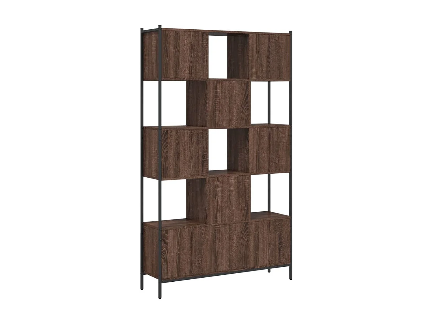 Boekenkast 102x28x172 cm bewerkt hout bruin eikenkleur