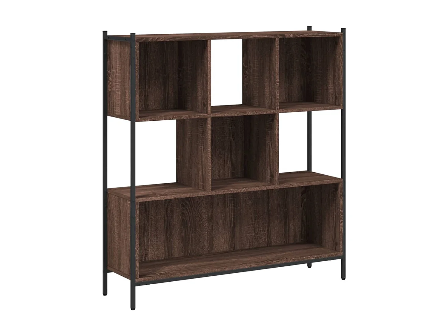 Boekenkast 102x28x172 cm bewerkt hout bruin eikenkleur