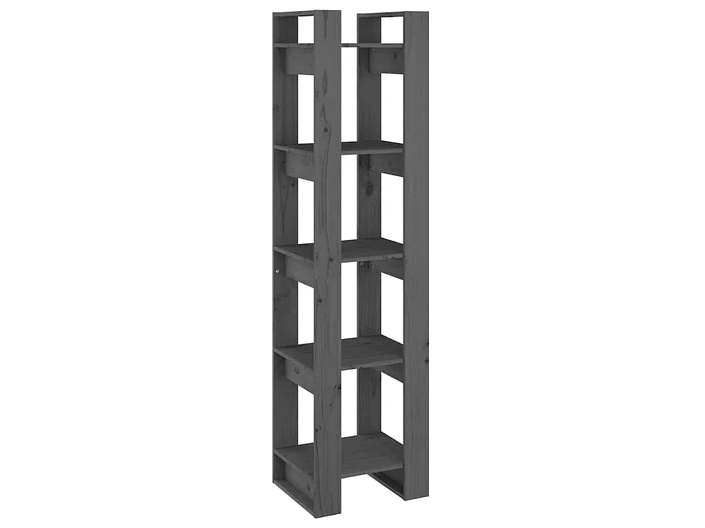 Bibliothèque/Séparateur de pièce Gris 41x35x160 cm Pin massif
