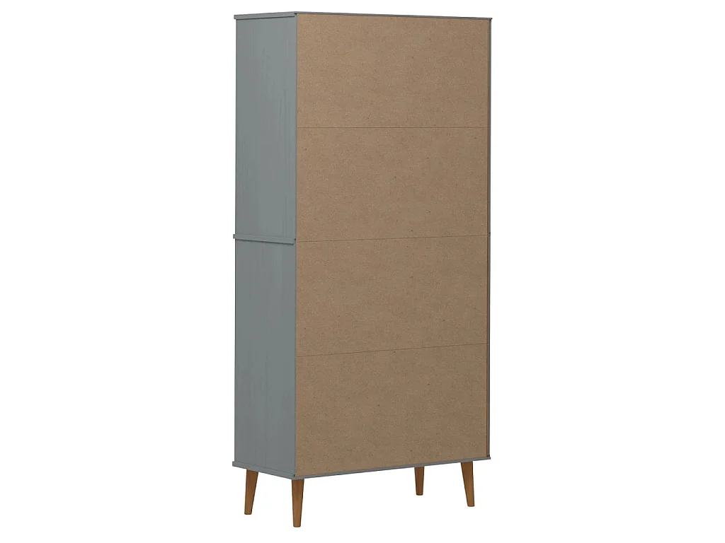 Boekenkast MOLDE 85x35x170,5 cm massief grenenhout grijs