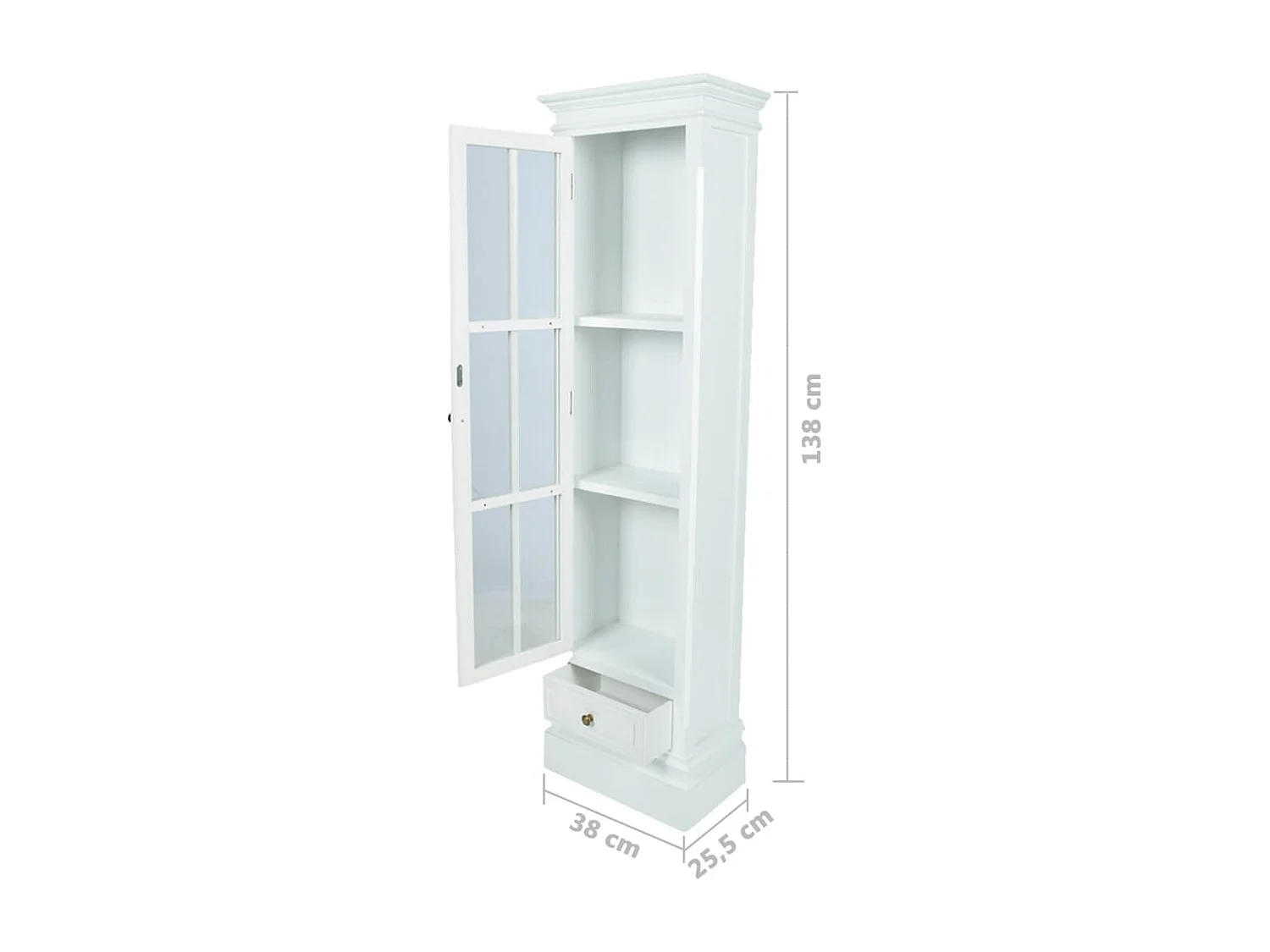Boekenkast met 3 schappen hout wit