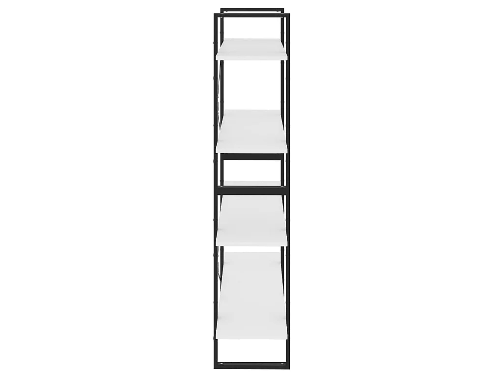 Bibliothèque à 4 niveaux blanc 100x30x140 cm bois d'ingénierie