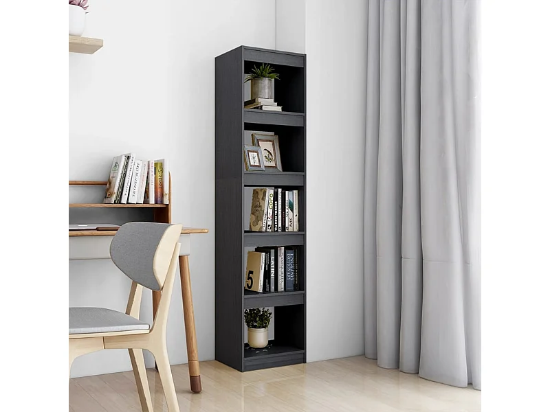 Bibliothèque/Séparateur de pièce Gris 40x30x167,5 cm Pin massif