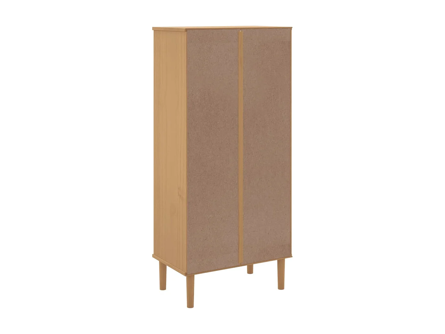 Bücherschrank SENJA Rattan-Look Braun 60x35x130 cm Kiefernholz