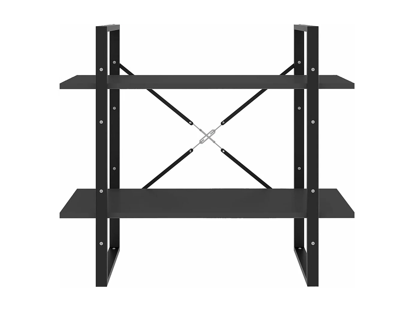 Estantería de 2 niveles madera contrachapada gris 80x30x70 cm