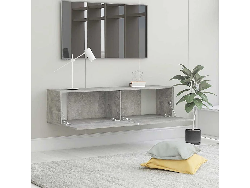 Tv-meubel 120x30x30 cm bewerkt hout betongrijs