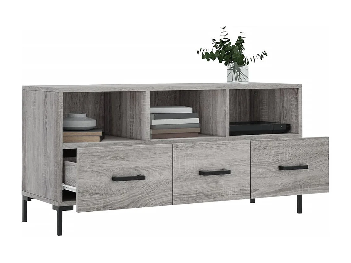 Meuble TV sonoma gris 102x36x50 cm bois d'ingénierie