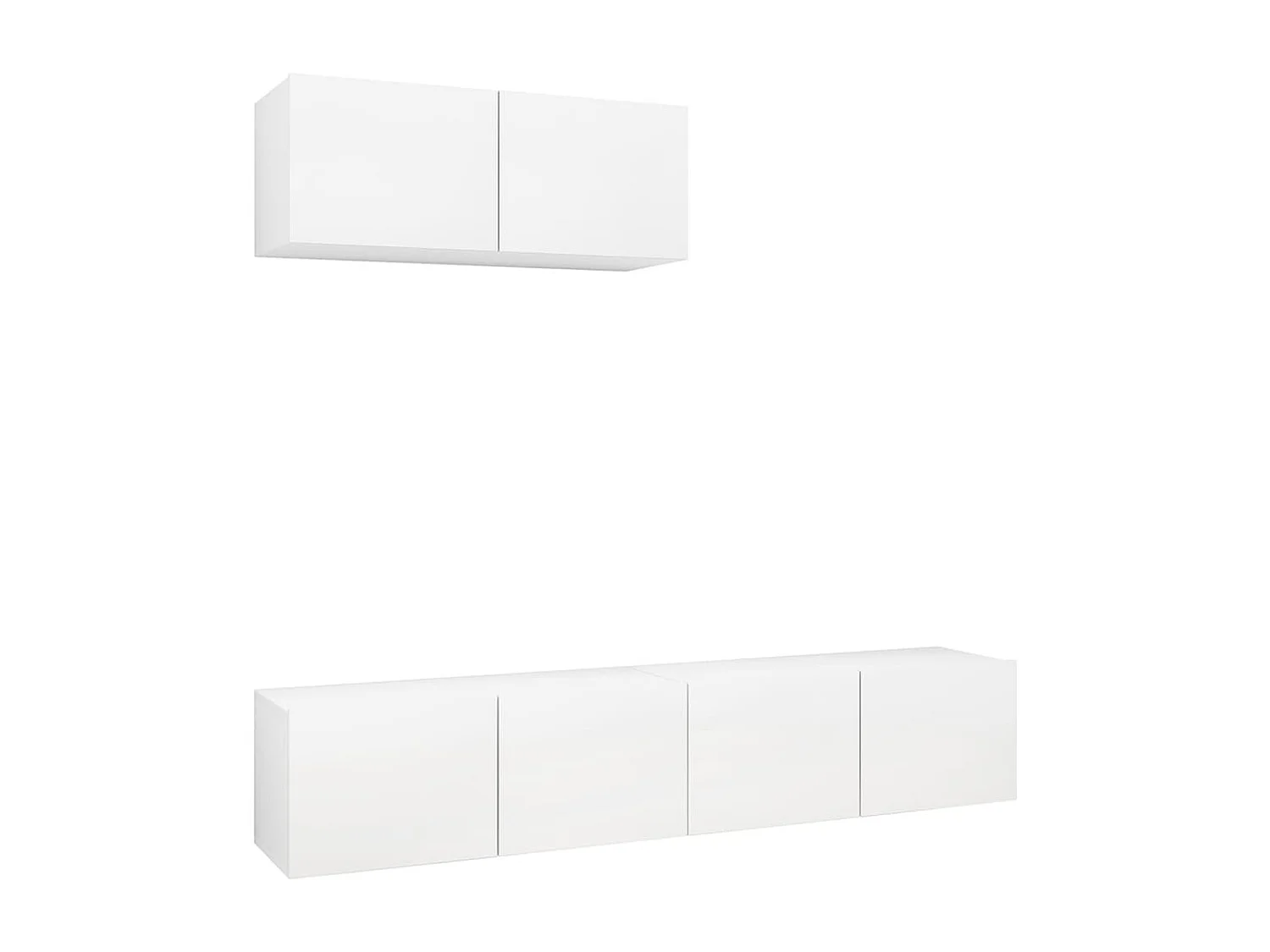 Meubles TV 3 pcs Blanc Bois d'ingénierie