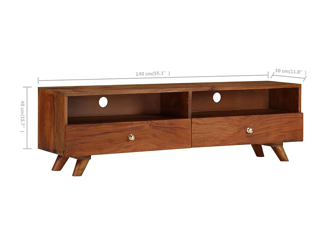 Mueble para TV de madera maciza reciclada 140x30x40 cm