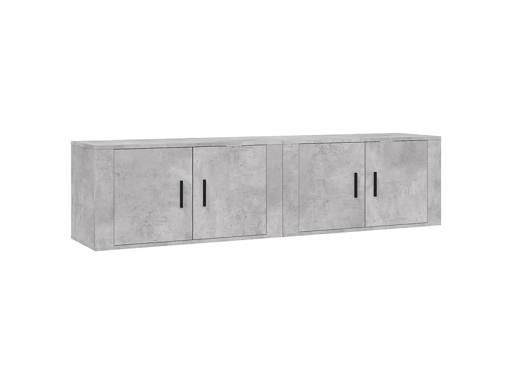 Meubles TV muraux 2 pcs gris béton 80x34,5x40 cm