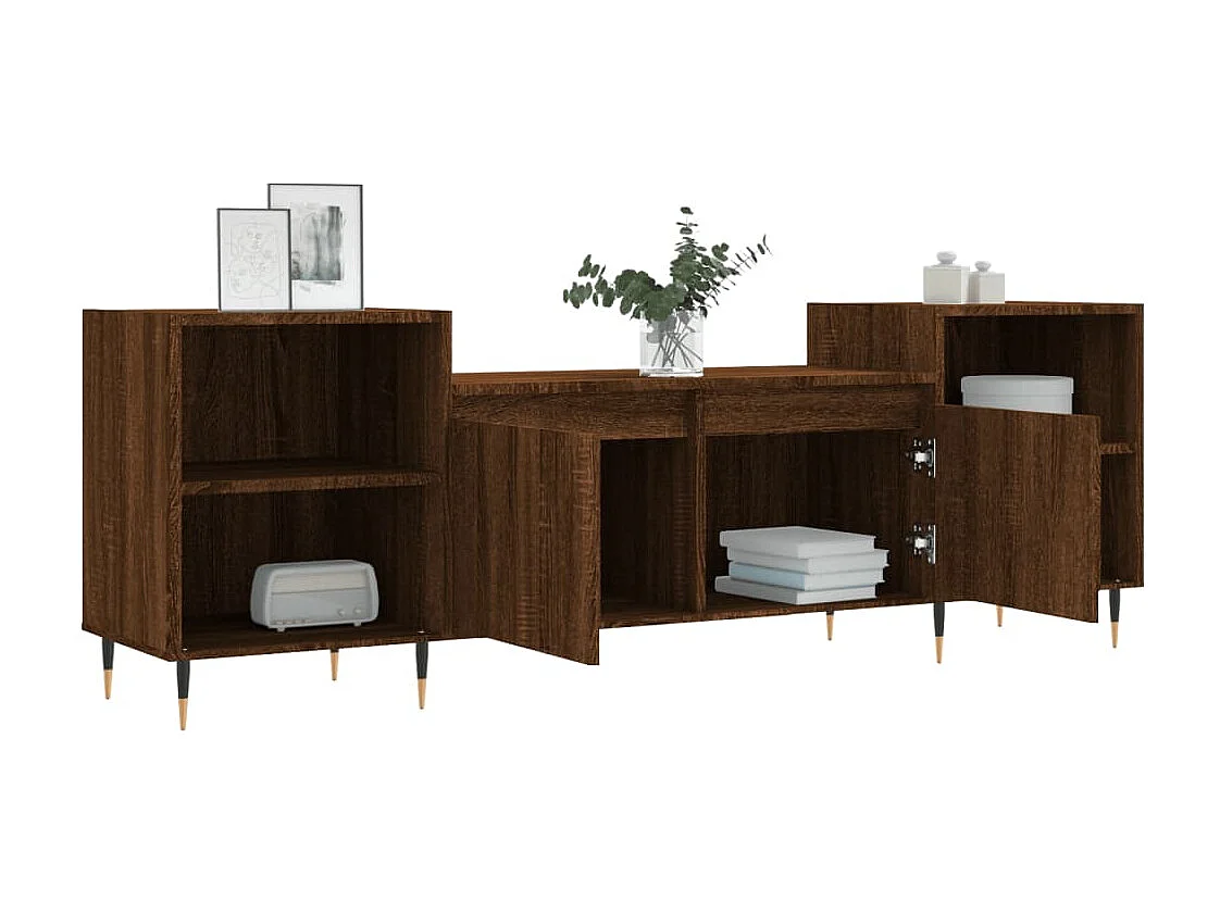 Meuble TV Chêne marron 160x35x55 cm Bois d'ingénierie