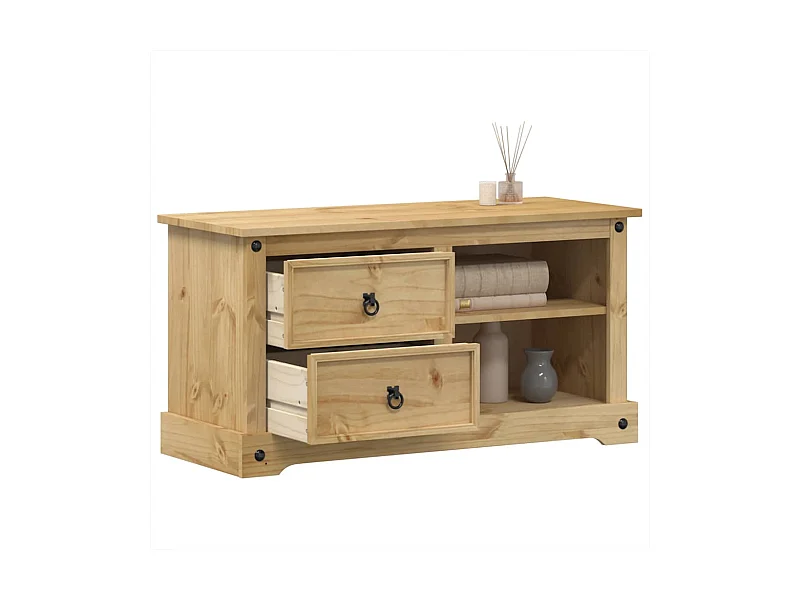 Meuble TV Corona 100x40x52 cm bois de pin massif