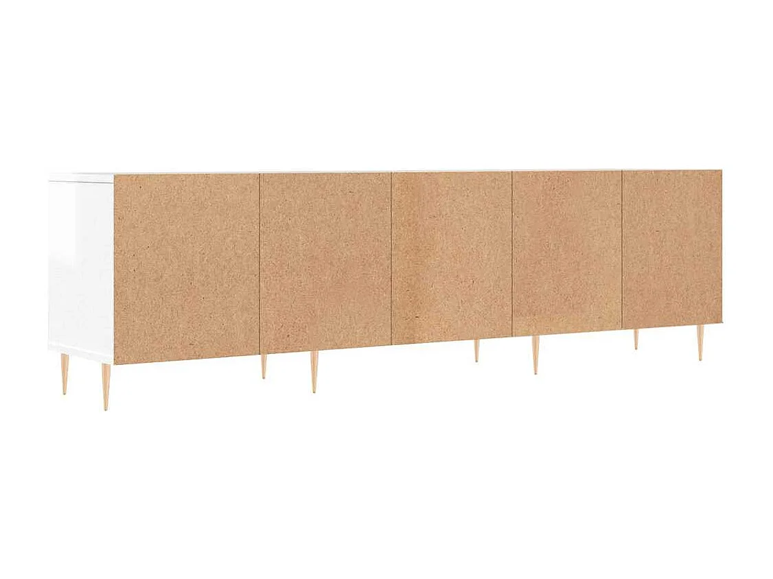 Mobile Porta TV Bianco Lucido 150x30x44,5 cm Legno Multistrato