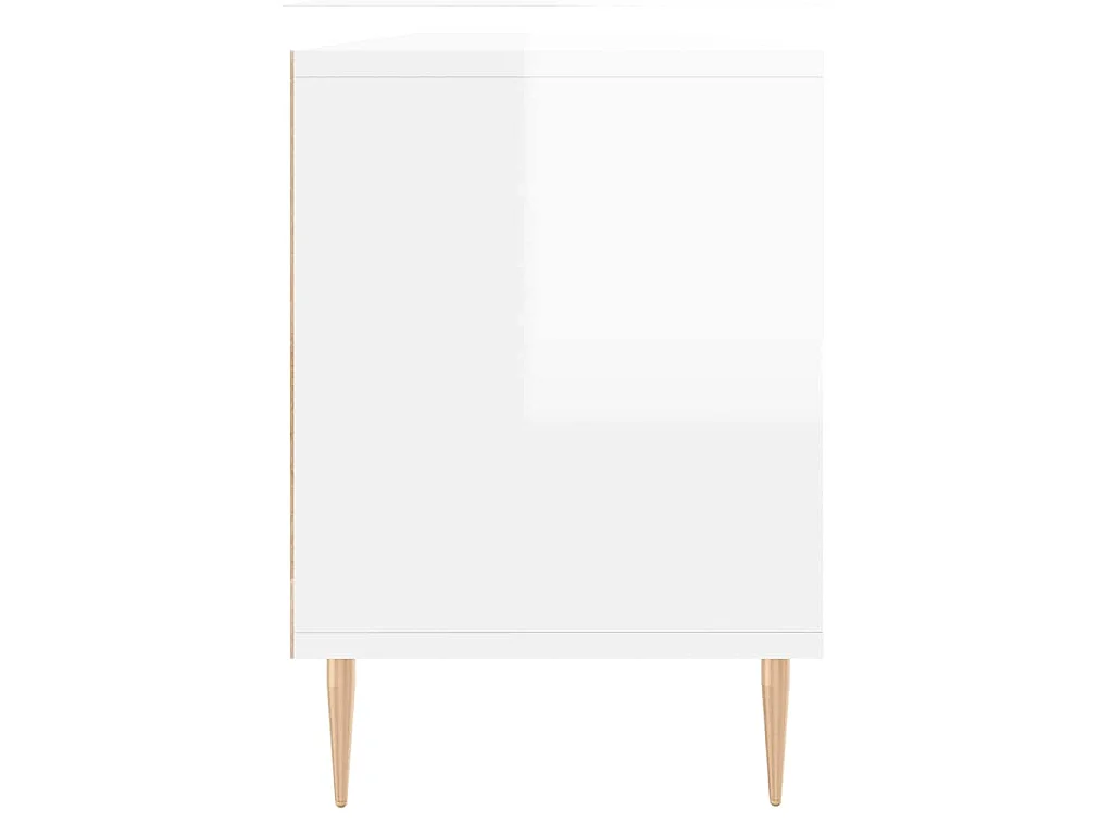 Mueble de TV madera contrachapada blanco brillo 150x30x44,5 cm