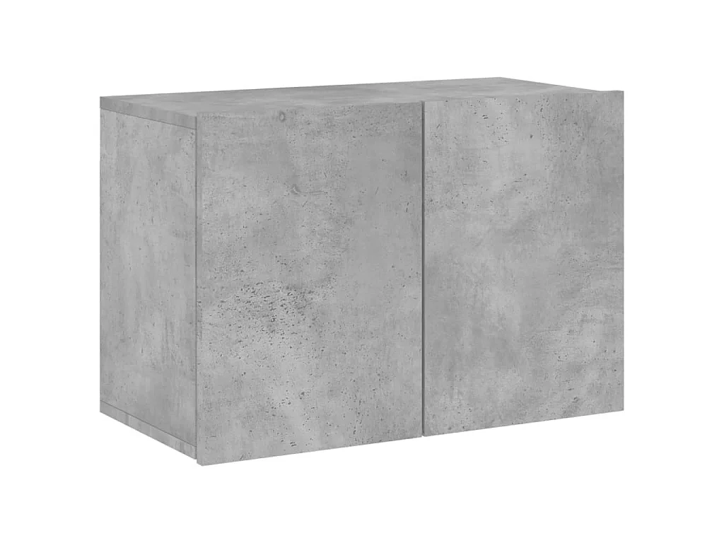 Mobili TV a Muro con LED 5pz Grigio Cemento Legno Multistrato