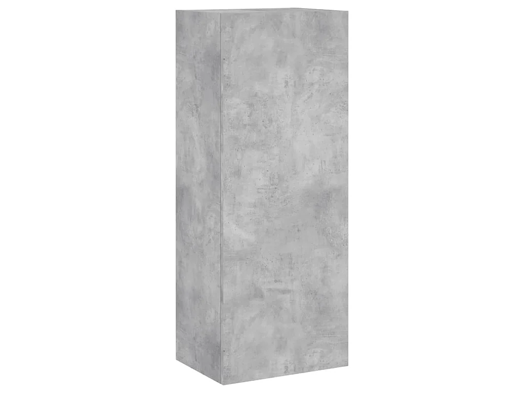 Mobili TV a Muro con LED 5pz Grigio Cemento Legno Multistrato