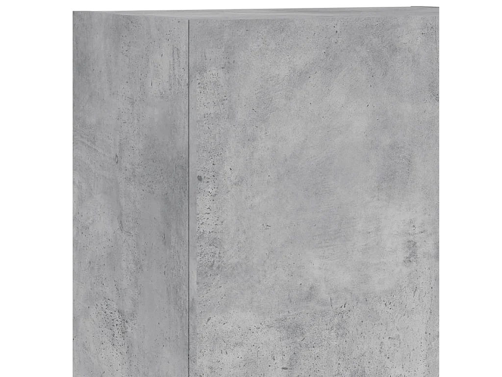 Mobili TV a Muro con LED 5pz Grigio Cemento Legno Multistrato