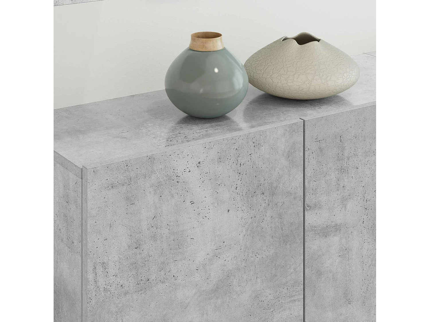 Unités murales TV 5 pcs gris béton bois d'ingénierie