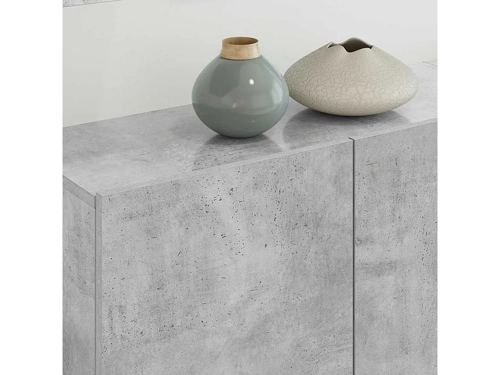 Unités murales TV 5 pcs gris béton bois d'ingénierie