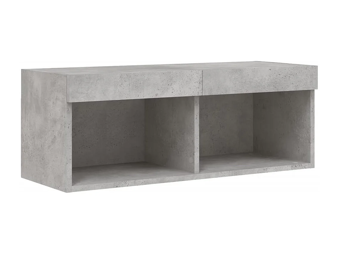 TV-Schrank mit LED-Leuchten Betongrau 80x30x30 cm