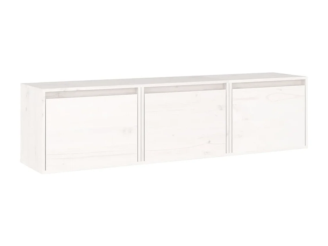 Meubles TV 3 pcs Blanc Bois massif de pin