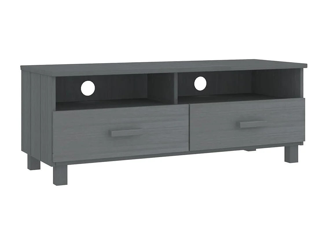 Meuble TV HAMAR Gris foncé 106x40x40 cm Bois massif de pin