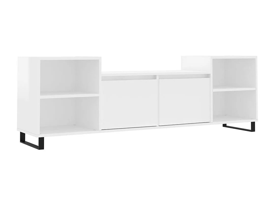 Móvel de TV 160x35x55 cm derivados de madeira branco brilhante