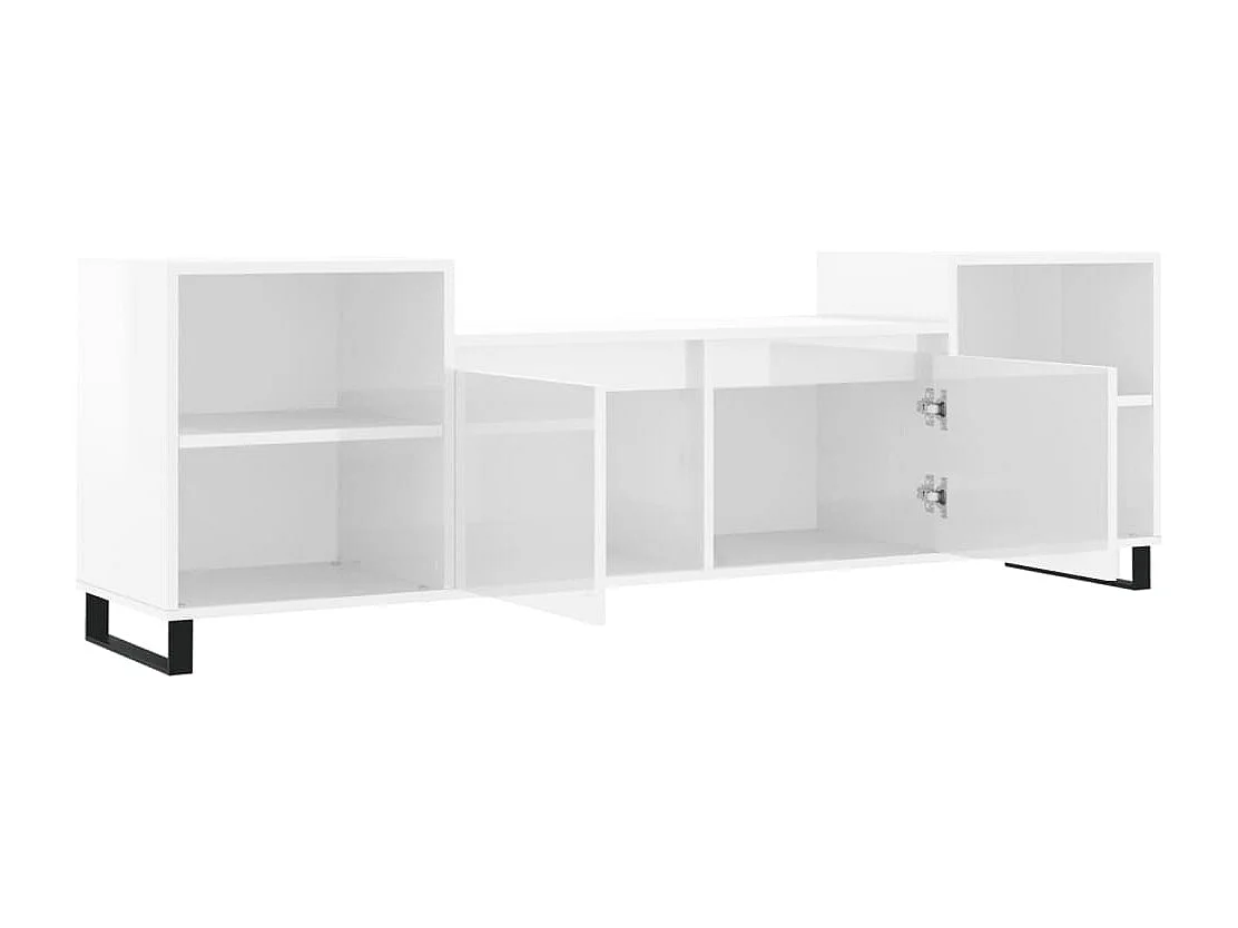 Móvel de TV 160x35x55 cm derivados de madeira branco brilhante