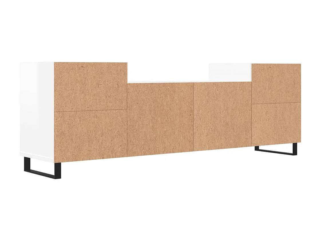 Móvel de TV 160x35x55 cm derivados de madeira branco brilhante