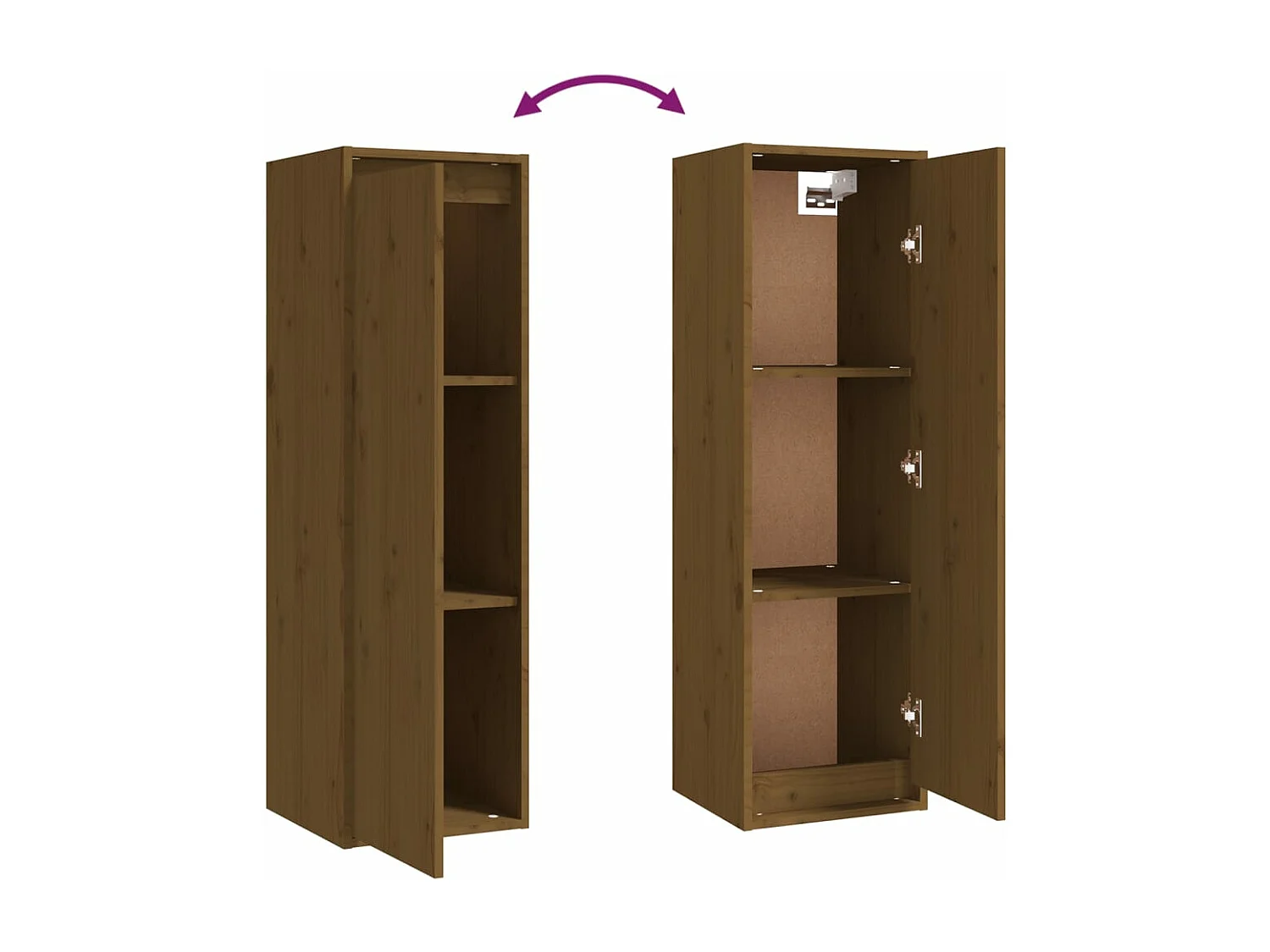 TV-Schränke 3 Stk. Honigbraun Massivholz Kiefer