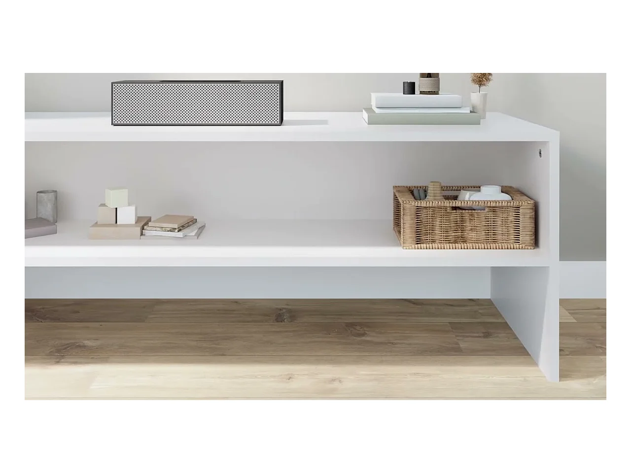 Mueble para TV madera contrachapada blanco 120x40x40 cm