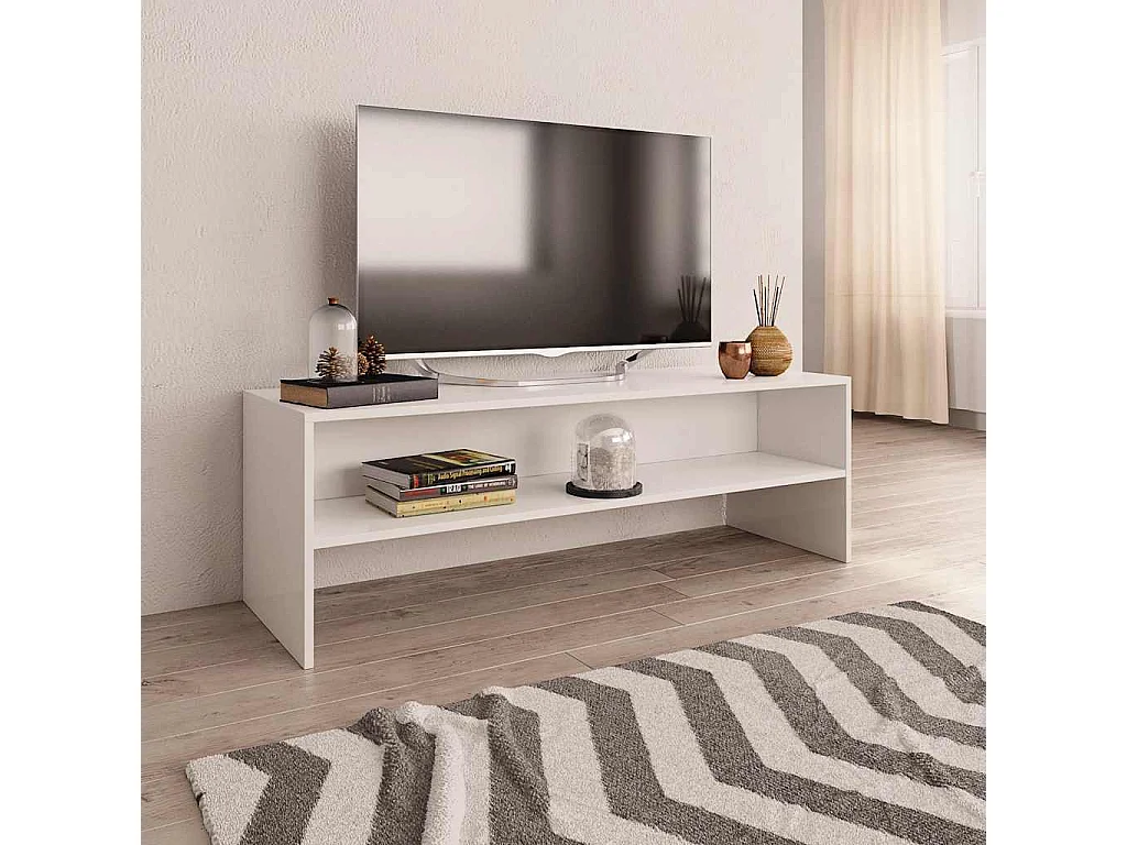 Meuble TV Blanc 120x40x40 cm Bois d'ingénierie