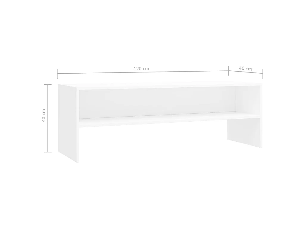 Meuble TV Blanc 120x40x40 cm Bois d'ingénierie